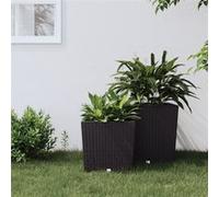 vidaXL Jardinière en rotin PP avec intérieur amovible 21-32 L Marron