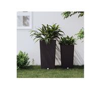 vidaXL Jardinière et intérieur Amovible Marron 21/49 L rotin PP, bac à Fleurs, Pot de Jardin, Support de jardinière, Pot de Fleur, Pot de Fleurs