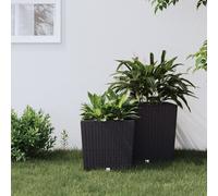 Vidaxl Jardinière Et Intérieur Amovible Anthracite 37 /64 L Rotin Pp Gris