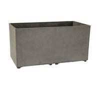 Jardinière Extérieure Grise Anthracite 100L 80x40cm - Pot de Fleurs Rectangulaire en Plastique Recyclé - Design Italien