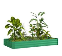 Jardinière extérieure - Outsunny - avec bordure de sécurité et fond ouvert - en acier galvanisé - 240 x 120 x 30 cm - vert