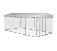 vidaXL Chenil extérieur 144937 pour chiens avec toit 7,6x3,8x2,3 m