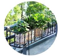 jardinière Garde-Corps Garde-Corps Simple Jardinière Étagère Succulente Suspendue Rebord De Fenêtre Décoration Extérieure Porte-Pot De Fleur Écurie (Color : Noir, S : 100 * 27 * 19cm)