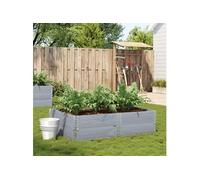 vidaXL Jardinière 150x100 cm Gris en pin massif – Bac à fleurs/à tomates d'extérieur