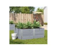 Jardinière gris 150x100 cm bois de pin massif