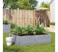 vidaXL Jardinière Gris 150x100 cm Bois de pin Massif, jardinière d'extérieur, bac à Fleurs, bac à tomates, jardinière de terrasse