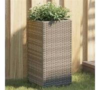 Vidaxl Jardinière Gris 30x30x60 Cm Résine Tressée