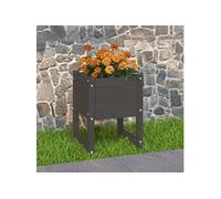 Jardinière Gris 40x40x52,5 cm Bois massif de pin