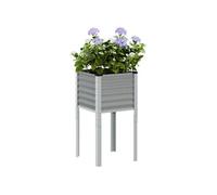 Jardinière gris 45x45x88 cm acier, jardinière d'extérieur, bac à fleurs, bac à tomates, jardinière de terrasse, bac à 4008964