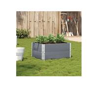 vidaXL Jardinière Gris 80x60 cm Bois Massif de pin, jardinière d'extérieur, bac à Fleurs, bac à tomates, jardinière de terrasse, bac à Pommes de Terre