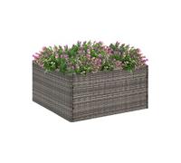 vidaXL Jardinière en résine tressée 80x80x40 cm Gris