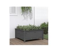 Vidaxl Jardinière Gris 82,5x82,5x39 Cm Bois Massif De Pin Gris