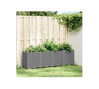 vidaXL Jardinière lit surélevé de jardin 160×40×53 cm polypropylène Gris clair