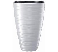 Jardinière haute Maze avec réservoir 43L en plastique blanc 37,5 (L) x 37,5 (l) x 57,9 (H) cm