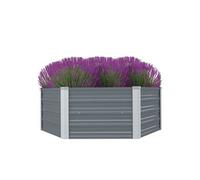 Jardinière - - Hexagonale - Acier galvanisé - 129 x 129 x 46 cm - Gris