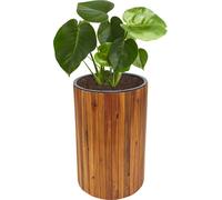 Jardinière HWC-L24, bac à fleurs, rond 50x34cm Outdoor bois d'acacia certifié MVG, brun