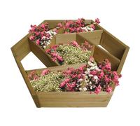 Jardinière Hwc-L70, Pot De Fleurs Parterre De Fleurs 7 Compartiments, Rectangulaire 100x87cm Outdoor Sapin Bois Certifié Mvg, Brun Marron