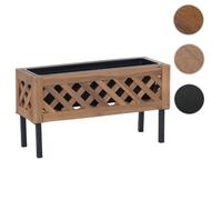 Jardinière HWC-P86, bac à fleurs, en bois d'acacia, 35x64x24cm, marron clair