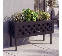 Jardinière Hwc-P86, Bac À Fleurs, Pour L'intérieur Et L'extérieur, En Bois D'acacia Certifié Mvg, 35 X 64 X 24 Cm Noir