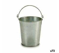 Jardinière Ibergarden A60262-B Seau en zinc argenté 15,5 x 11 x 11 cm (72 unités)