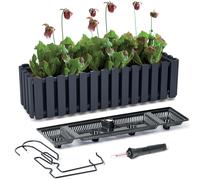 Jardinière jardinière de balcon pot de fleurs jardinière 58 cm + indicateur d...
