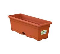PLASTIKEN Jardinière rectangulaire Ø 60 X 20 cm avec plateau - Terracotta