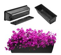 KADAX Jardinière en 2 tailles et 4 couleurs - Jardinière de balcon en plastique avec soucoupe - Pot de balcon résistant (40 cm/anthracite)