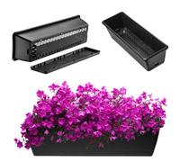 KADAX Jardinière 60 cm anthracite - Jardinière en plastique avec soucoupe - Résistante et facile d'entretien - Pour fleurs et herbes d'extérieur