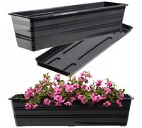 Jardinière KADAX avec dessous de plat, anthracite, 60 cm