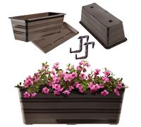 Jardinière KADAX avec dessous de plat et 2 poignées, marron, 40 cm