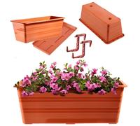 Jardinière KADAX avec dessous de plat et 2 poignées, terre cuite, 40 cm