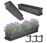 Jardinière KADAX avec dessous de plat et poignées, 80 cm, anthracite