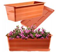 Jardinière KADAX avec dessous de plat, terre cuite, 40 cm