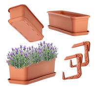 Jardinière KADAX avec dessous et poignées, 40 cm, terre cuite