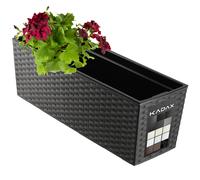 Jardinière KADAX avec insert, 18 x 56 cm, motif rotin