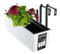 Jardinière KADAX avec insert, 18 x 56 cm, motif rotin