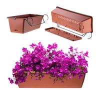 KADAX Jardinière de 60 cm en plastique - Terracotta - Résistante aux intempéries et robuste - Idéale pour balcon, terrasse et rebord de fenêtre