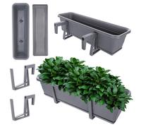 Jardinière KADAX avec support et poignées, anthracite, 60 cm
