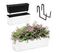 Jardinière KADAX avec insert, 18 x 56 cm, motif rotin