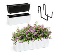 Jardinière KADAX en plastique, 18,5 x 56 cm, blanc
