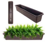Jardinière KADAX, en plastique, marron, 80 cm