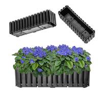 KADAX Jardinière de Balcon - 60 cm Pot de Fleurs en 2 Tailles, Pot de Fleurs à Aspect Lattes, jardinière avec Bouchon en Caoutchouc, Anthracite