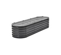 VEVOR Jardinière 1190x595x420 mm Lit de Jardin Surélevé Métal Galvanisé Bac de Plantation Ovale Fond Ouvert pour Cultiver Fleur Herbes Plantes Succulentes dans Jardin Terrasse Patio Balcon, Gris Foncé
