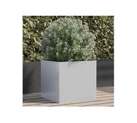 vidaXL Jardinière, Lit Surélevé, Bac à Fleurs, Pot de Plantes, Boîte à Fleurs Jardin Patio Terrasse, Argenté 42x40x39 cm Acier Galvanisé