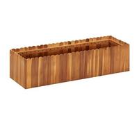 Jardinière lit surélevé plantes fleurs jardin 100 x 30 x 25 cm bois massif d'acacia 02_0000974