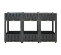 Jardinière lit surélevé plantes fleurs jardin 120 x 40 x 71 cm polypropylène gris foncé 02_0000908