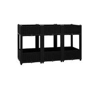 Jardinière lit surélevé plantes fleurs jardin 120 x 40 x 71 cm polypropylène noir 02_0000910