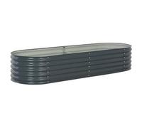 Jardinière lit surélevé plantes fleurs jardin 240 x 80 x 44 cm acier galvanisé gris 02_0001021