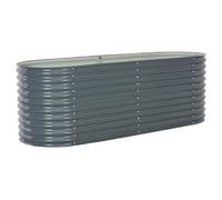 Jardinière lit surélevé plantes fleurs jardin 240 x 80 x 81 cm acier galvanisé gris 02_0001023