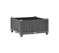 Jardinière lit surélevé plantes fleurs jardin 40 x 40 x 23 cm polypropylène gris foncé 02_0000925